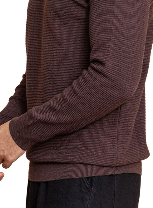 Dark Brown Design 2420 Round Pullover - Khotwh